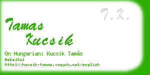 tamas kucsik business card